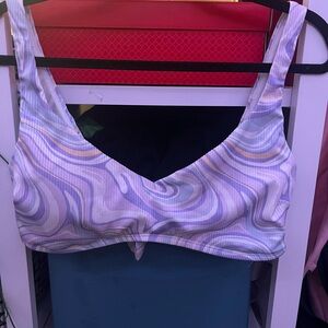 Women's Swirl Pattern bikini top - Purple and White